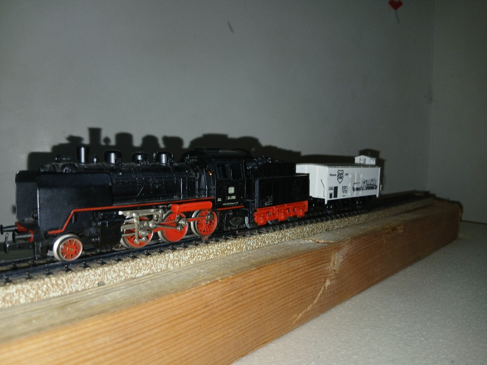 Märklin Br24 stoomlocomotief met goederenwagon, Wisselstroom, Ophalen of Verzenden, Analoog, Märklin