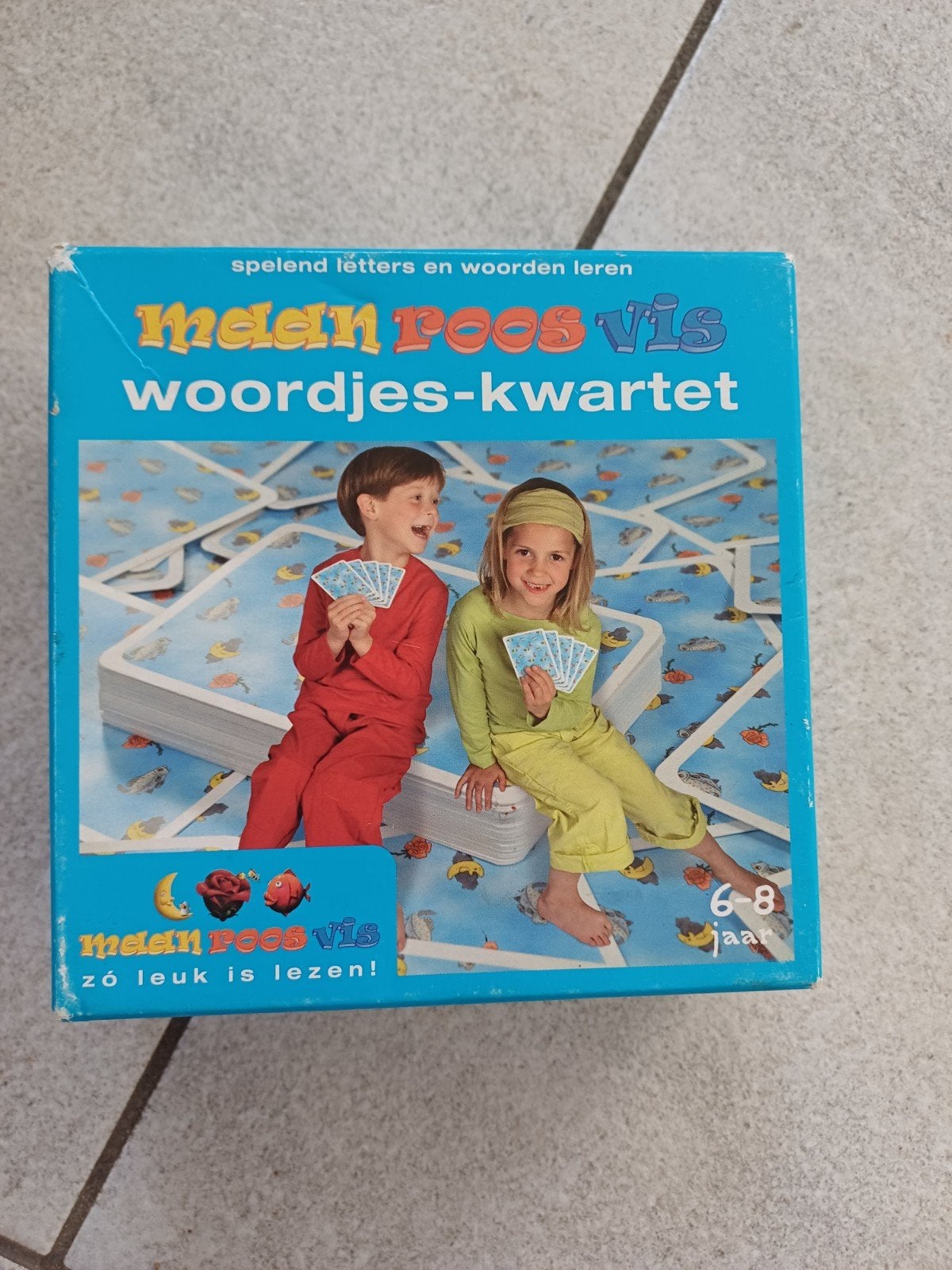 maan roos vis woordjeskwartet, Ophalen, Gebruikt, Taal en Lezen