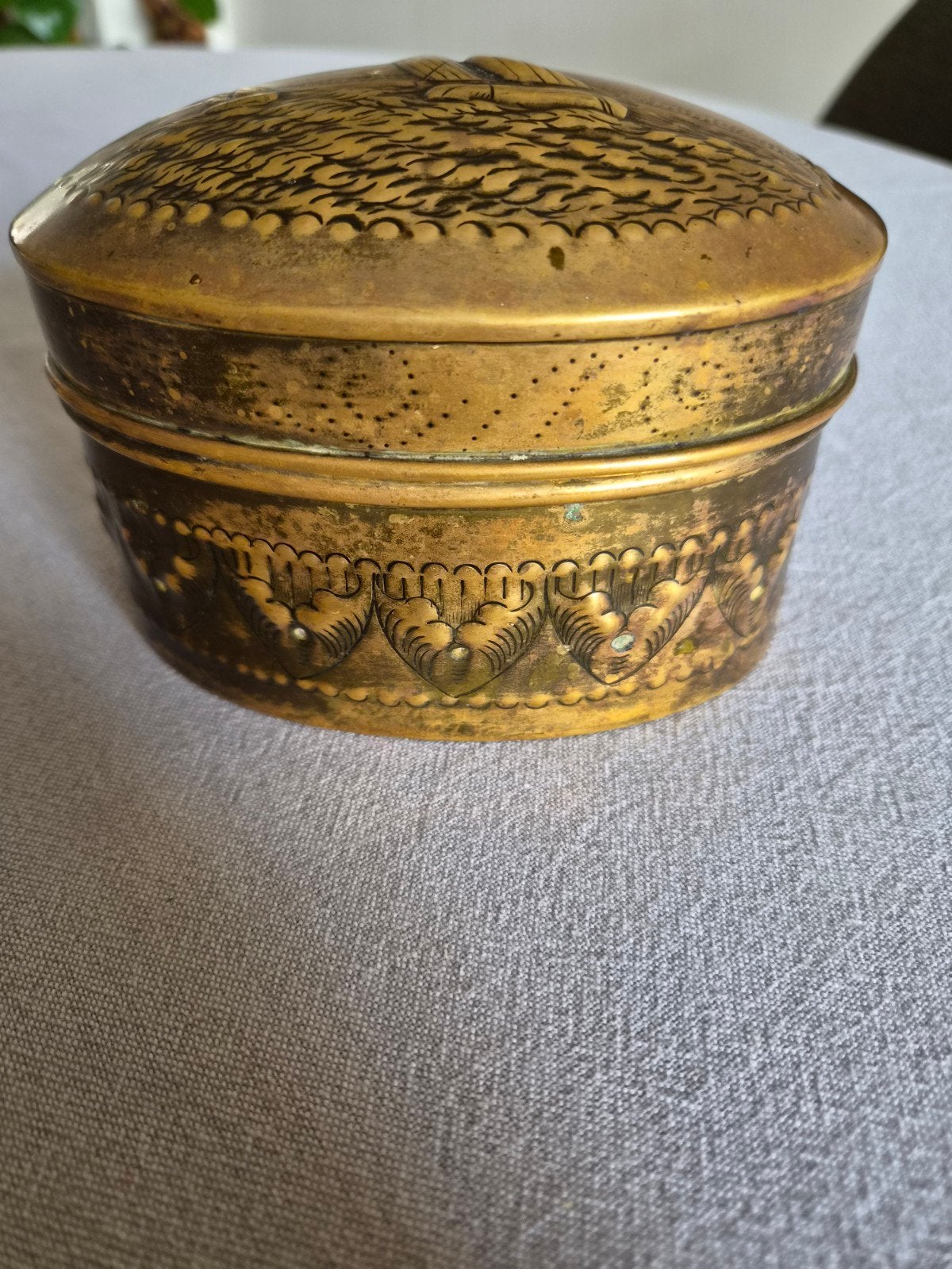 Koperen Friese thee-tabaksdoos, Antiek en Kunst, Antiek | Koper en Brons, Ophalen
