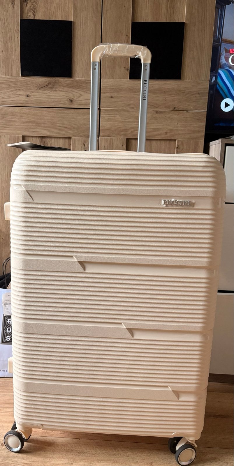 Nieuwe Puccini rolkoffer met vier dubbele wiel, Hard kunststof, 45 tot 55 cm, Nieuw, 70 cm of meer