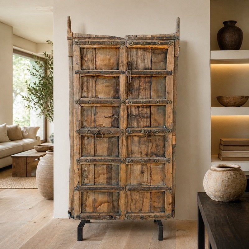 Antiek Teak Houten oosterse Deuren India IJzeren Bohemian, Info@dehanzeherten.nl, De Hanze Herten BV, Nieuw, Ophalen of Verzenden