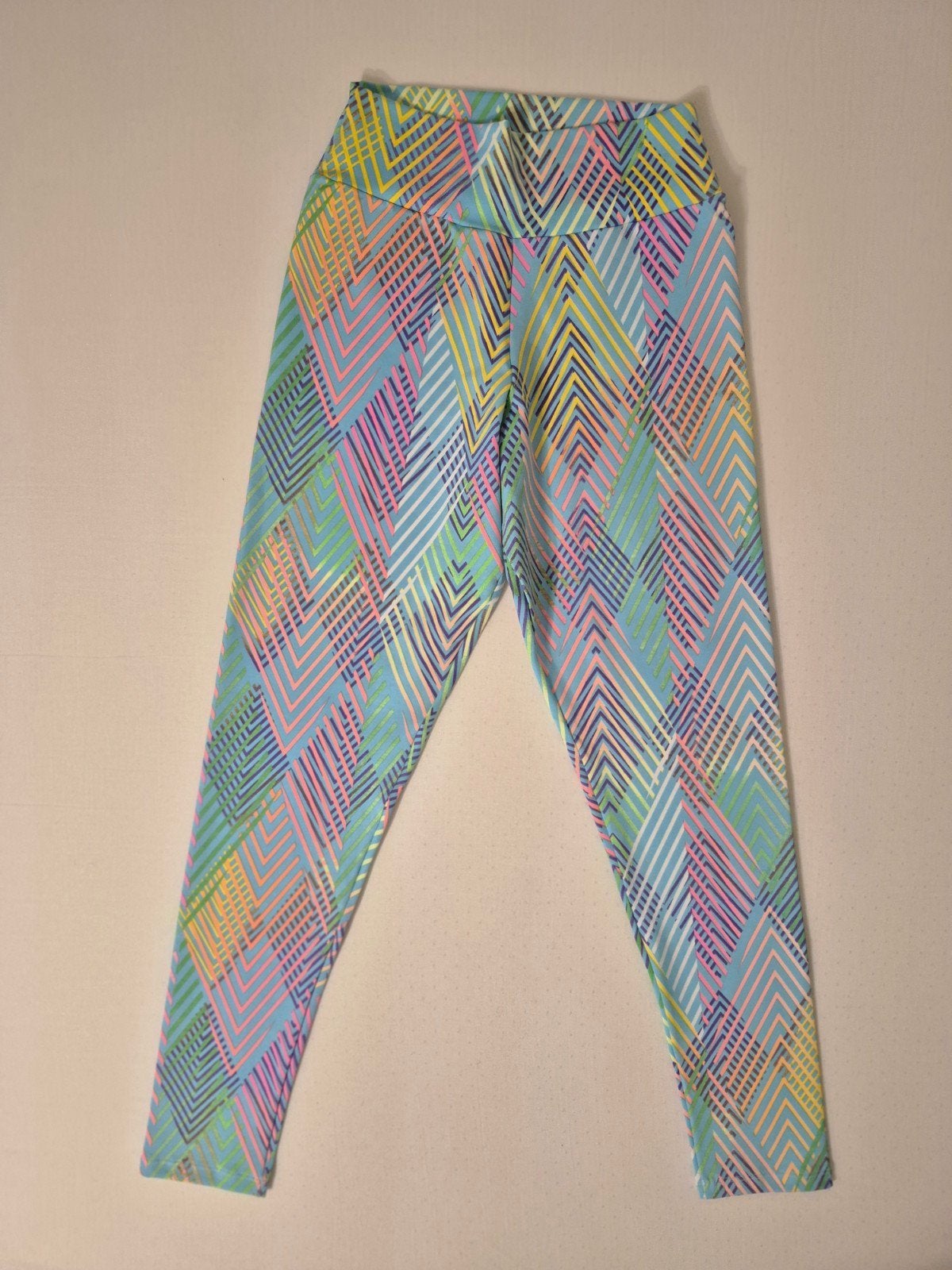 High-waist Geometric Chevron sport legging XS/S, Legging, Maat 36/38 (S), Meerkleurig, Nieuw