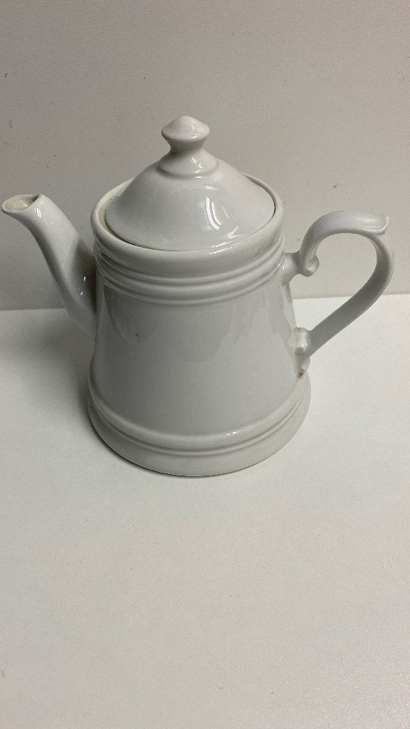 Witte theepot met deksel, Theepot/fluitketel, Gebruikt, Ophalen of Verzenden, Steen/keramiek