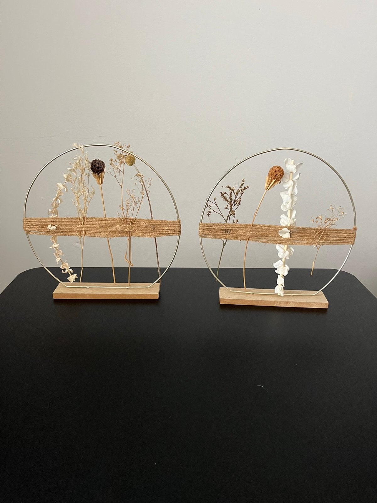 Decoratieve metalen ringen met droogbloemen, Huis en Inrichting, Woonaccessoires | Overige, Ophalen, Meerkleurig, Metaal, Landelijk