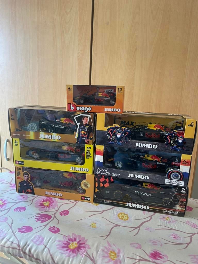 Max Verstappen F1 auto’s, Hobby en Vrije tijd, Modelauto's | 1:24, Ophalen of Verzenden, Nieuw, Bburago