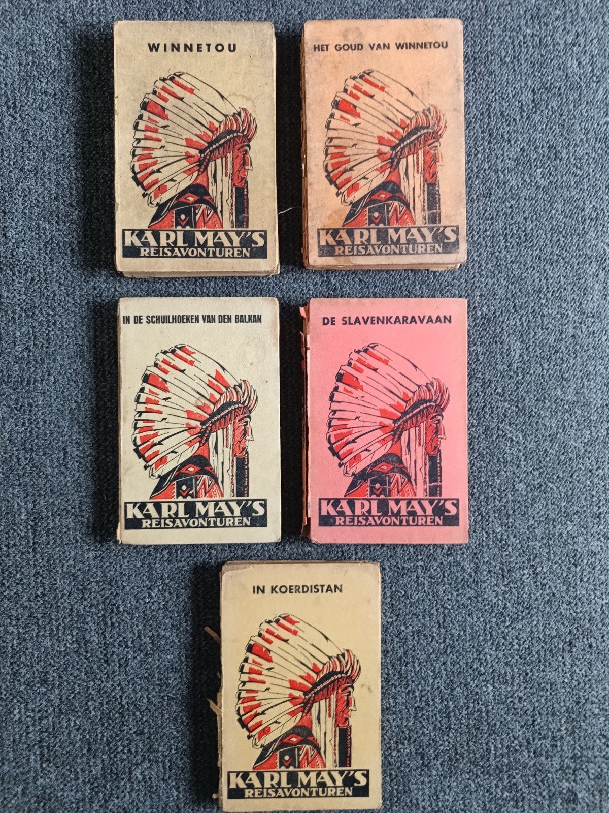 Karl May's Reisavonturen - 5 delen, oude uitgave, Boeken, Ophalen of Verzenden, Gelezen, Karl May