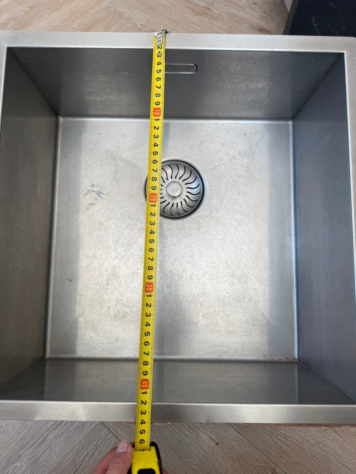 Caressi 40 x 40 Keukenspoelbak RVS Onderbouw Vlakbouw Opbouw, Minder dan 50 cm, Ophalen of Verzenden, Zo goed als nieuw, Minder dan 100 cm