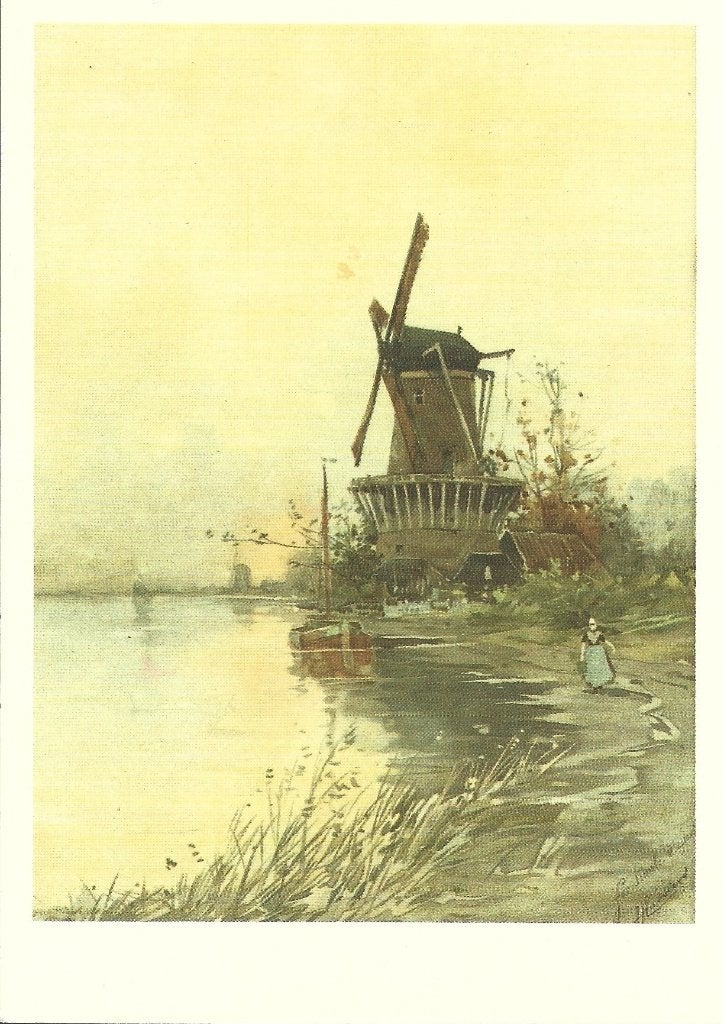 Kunst/Art*Schilder Henri Cassiers*Zeeuwse Molen-Landschap, Ophalen of Verzenden, Voor 1920, Ongelopen, Overige thema's