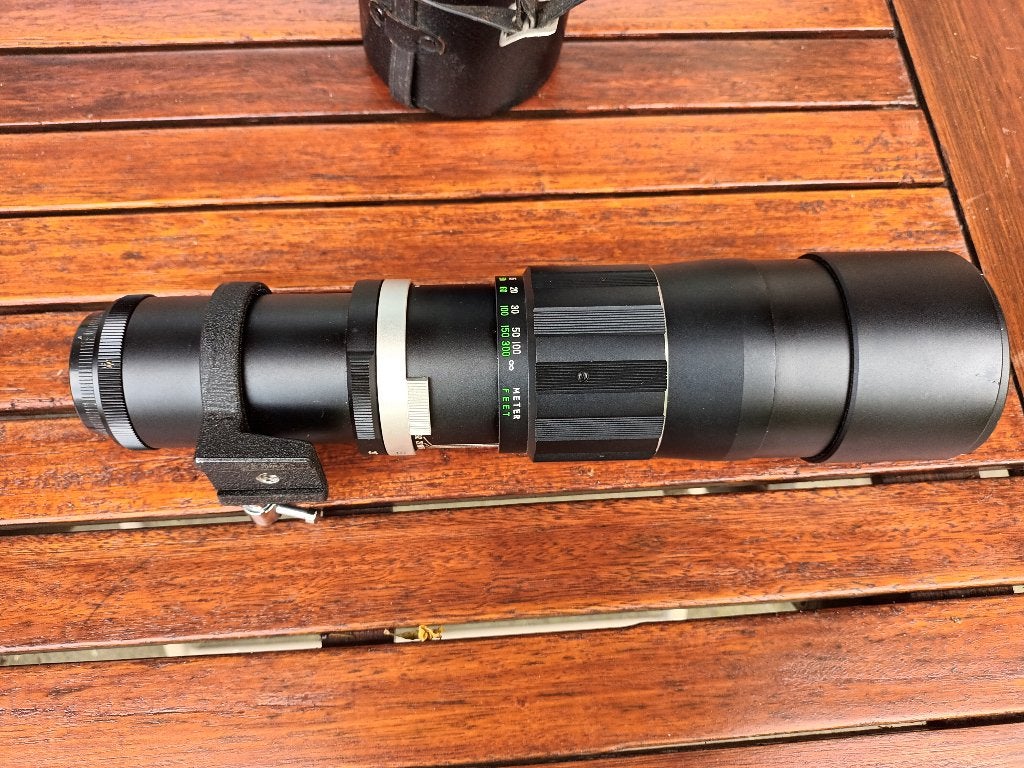 Soligor 350mm f/5.6 telelens met draagkoker en statiefring, Audio, Tv en Foto, Zonnekap, Gebruikt, 350 mm, Telelens