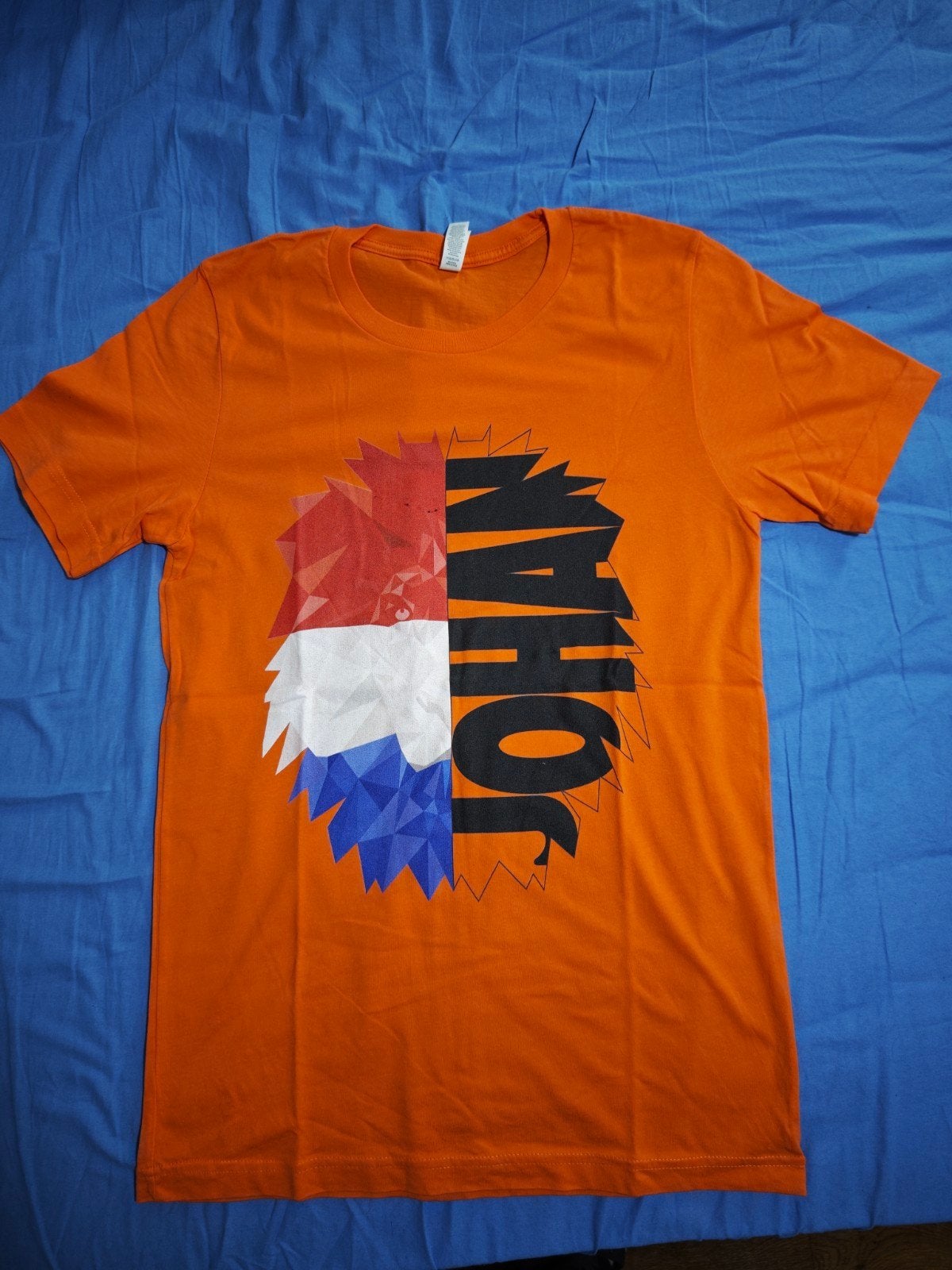Uniek Johan Cruijff T-shirt - Oranje Leeuw Design, Canvas Bella+Canvas, Oranje, Ophalen of Verzenden, Zo goed als nieuw