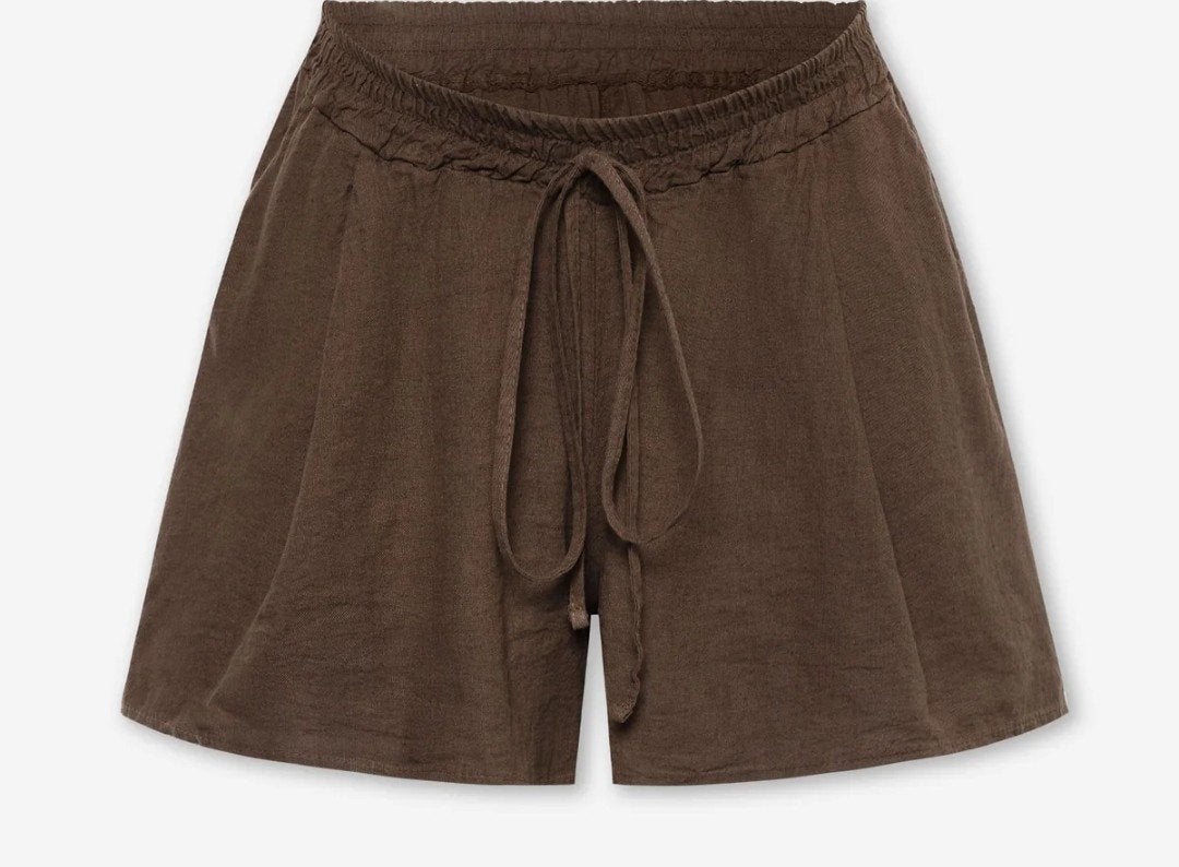 Most Wanted Maternity Linnen Korte Broek Maat L, Bruin, Maat 42/44 (L), Zo goed als nieuw, Broek of Spijkerbroek