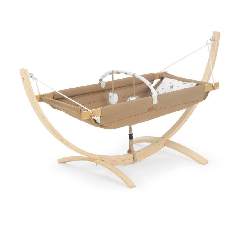 Houten baby hangwieg / schommelwieg – beukenhout, Ophalen, Zo goed als nieuw