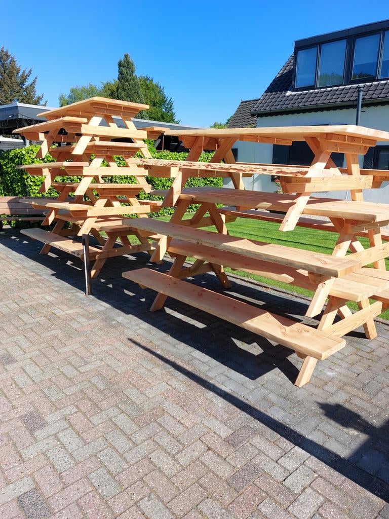 Douglas boomstam picknicktafels 180/200/250/300 cm lang, Ophalen, Nieuw, Rechthoekig, Hout