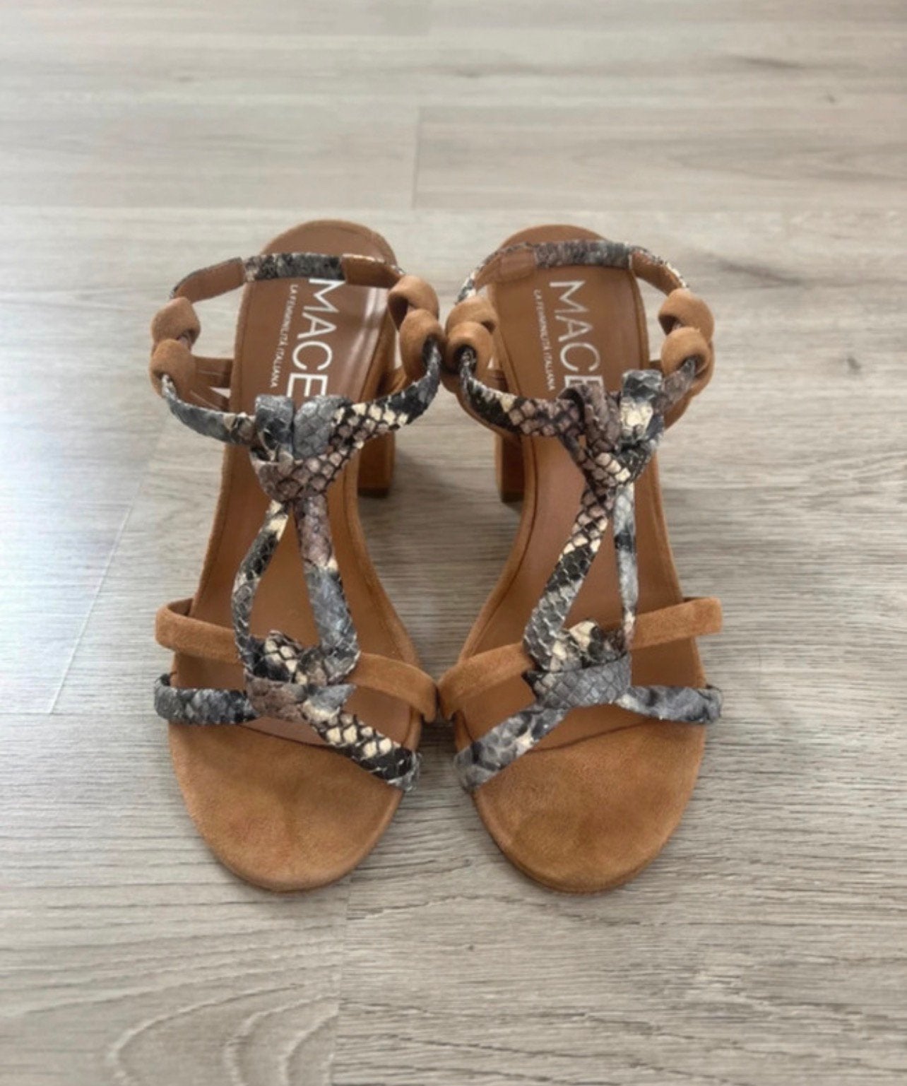 Sjieke sandalen met hak, Bruin, Zo goed als nieuw, Sandalen of Muiltjes, Ophalen of Verzenden