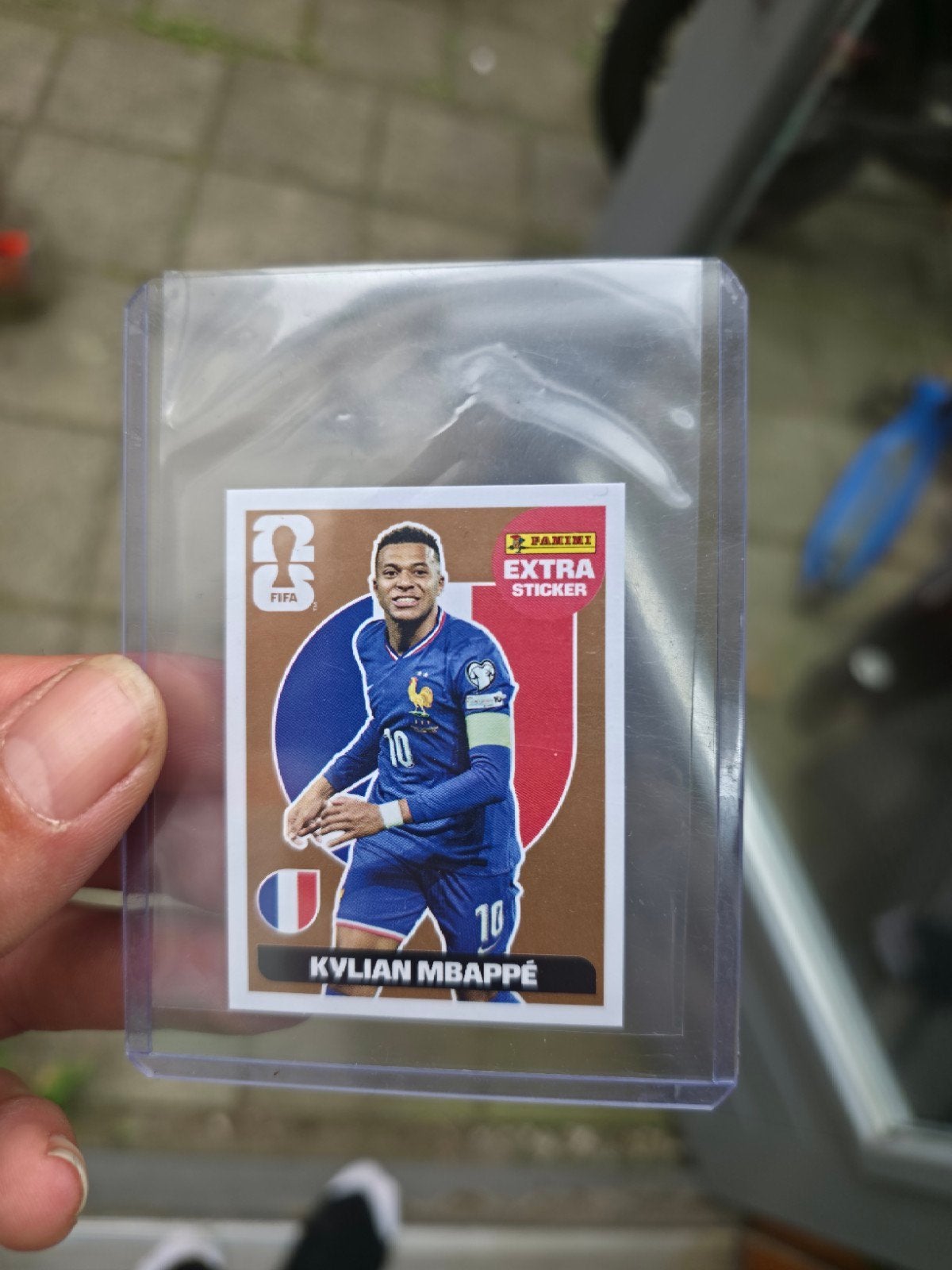Kylian Mbappe Extra Sticker PANINI world cup 2026, Ophalen of Verzenden, Zo goed als nieuw, Buitenlandse clubs, Poster, Plaatje of Sticker