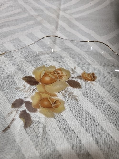 schaal glas roos vintage jaren 60, Ophalen of Verzenden, 'T Olde Gre-j, Info@toldegrej.nl, Endepoelstraat 20f Didam