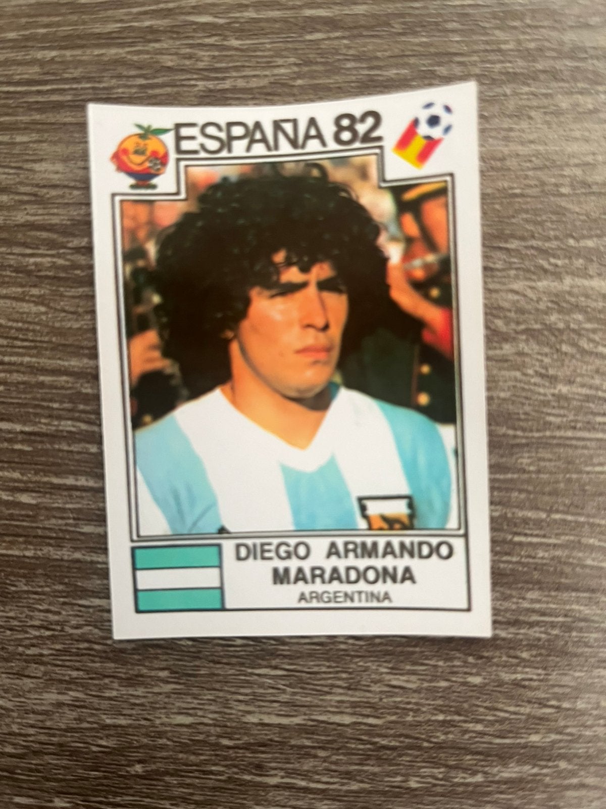 Maradona Remake Espana ‘82 panini, Ophalen of Verzenden, Zo goed als nieuw, Sticker