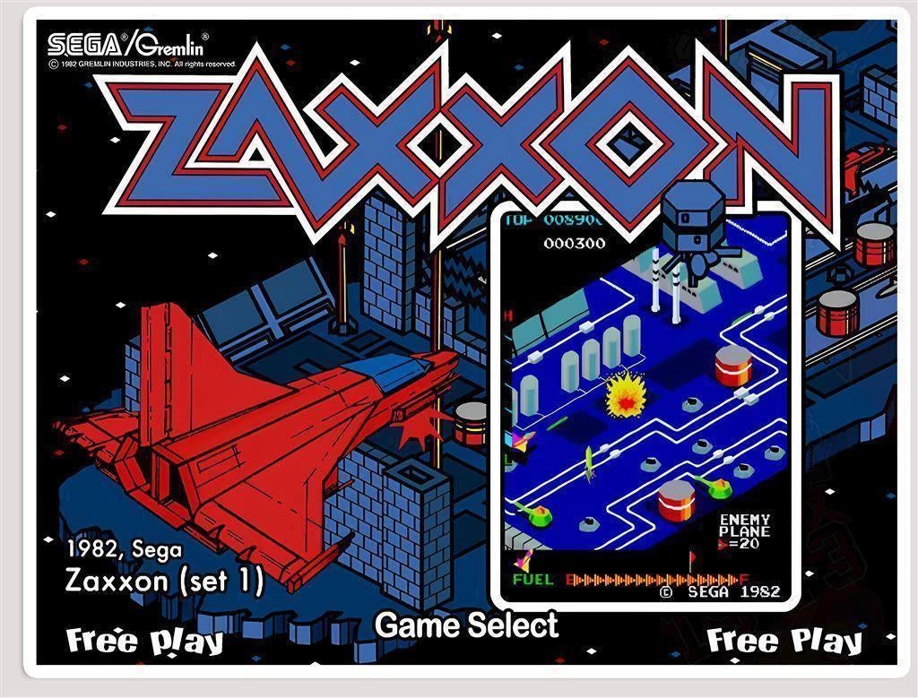 ZAXXON SEGA BARTOP Retro Arcade kast Vinyl Sticker Decal, Ophalen of Verzenden, Nieuw, Bedrijf of Vereniging