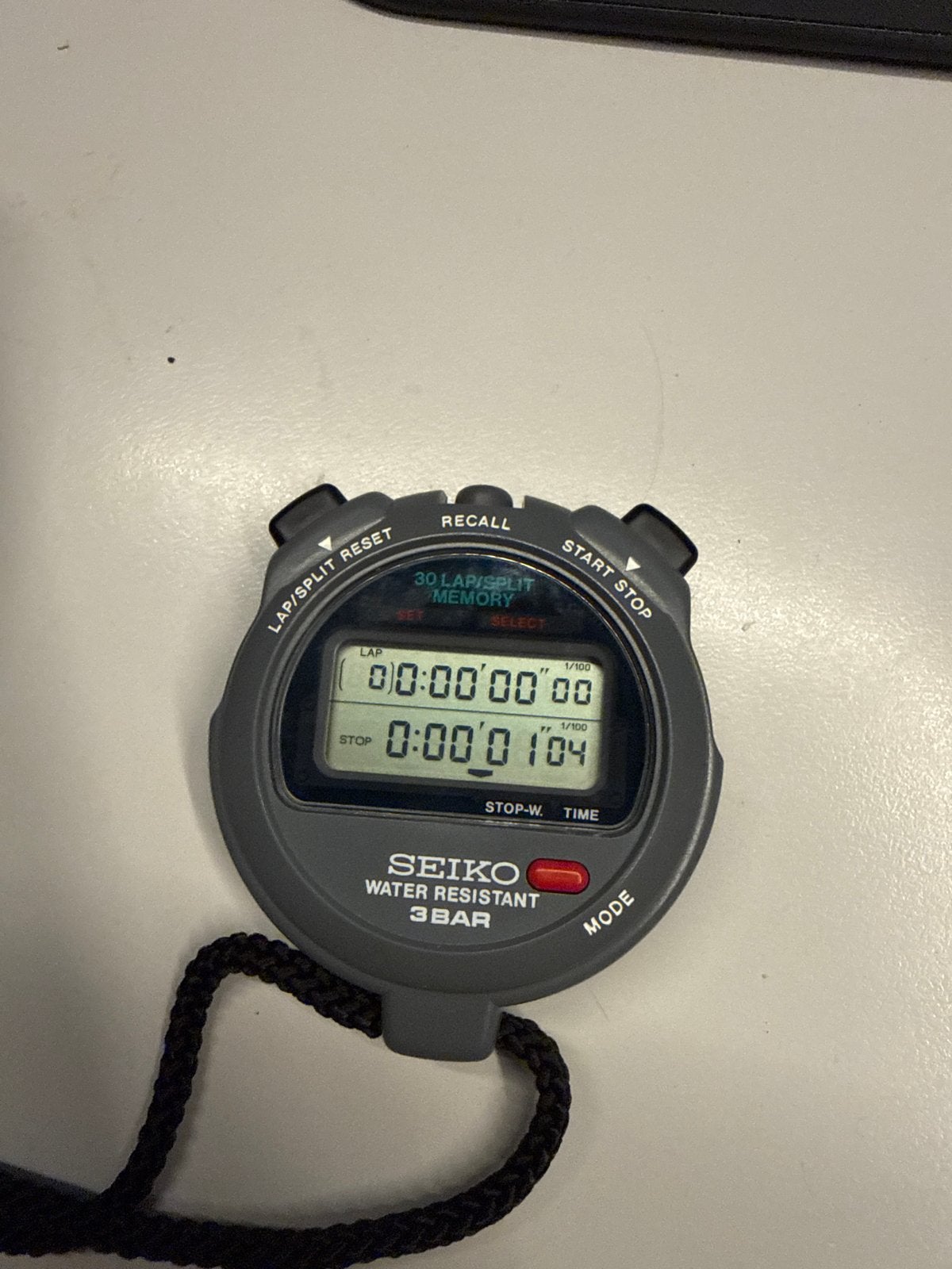 Stopwatch Seiko S031-4010 - Nieuwstaat met hoesje, Ophalen of Verzenden, Waterdicht, Zo goed als nieuw, Grijs