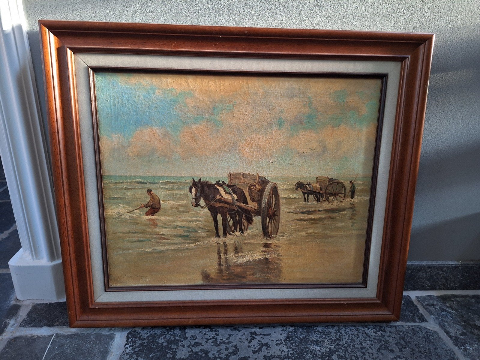 Olieverfschilderij van Chris de Bruijn te koop, Ophalen, Maritiem / water, Doek, Realistisch