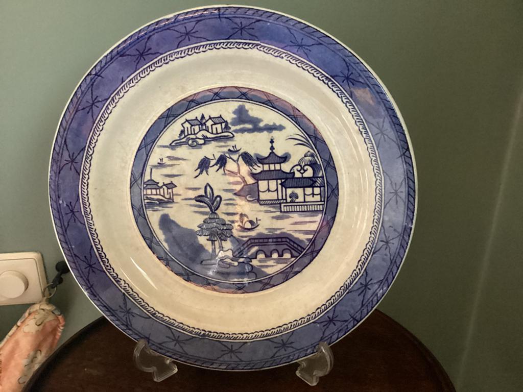 Antiek Ironstone Teal Old Canton Bord - A. Radford & Bro, Antiek en Kunst, Ophalen of Verzenden