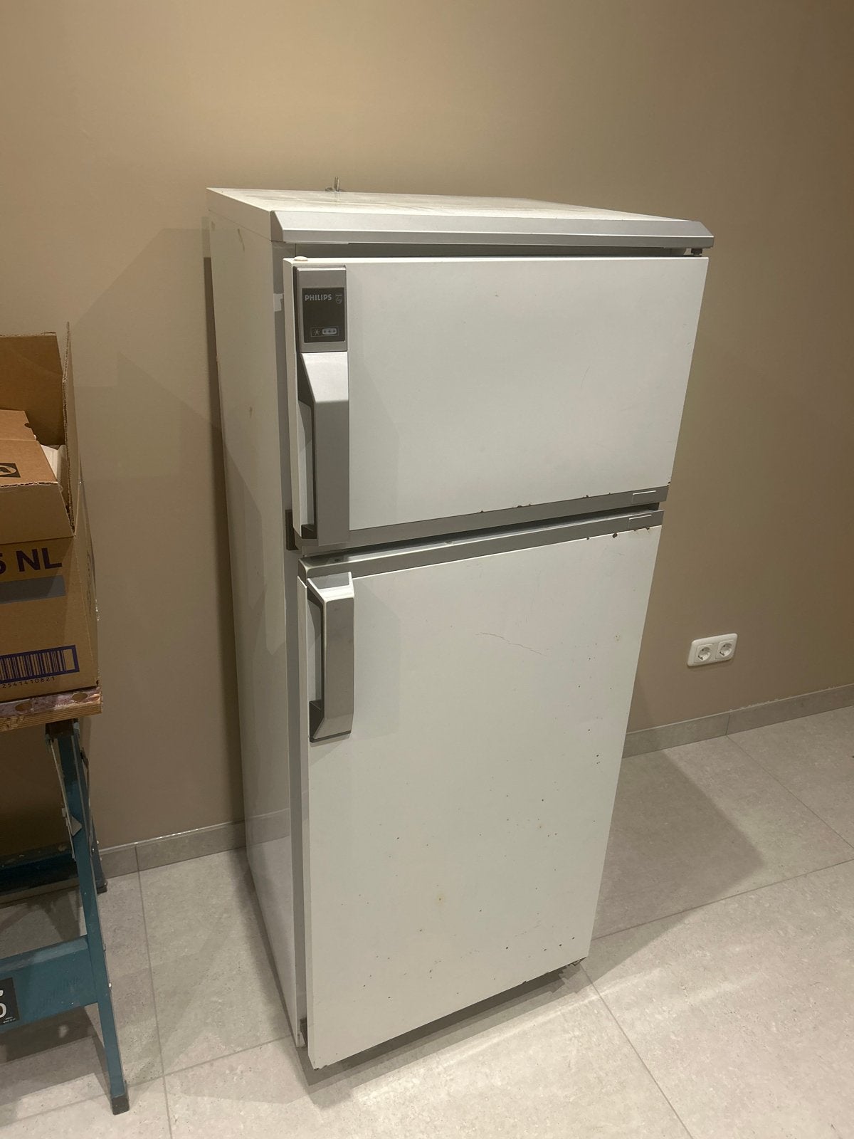 Philips koelkast met vriesvak - Wit, Ophalen, Gebruikt, 100 tot 150 liter, 140 tot 160 cm