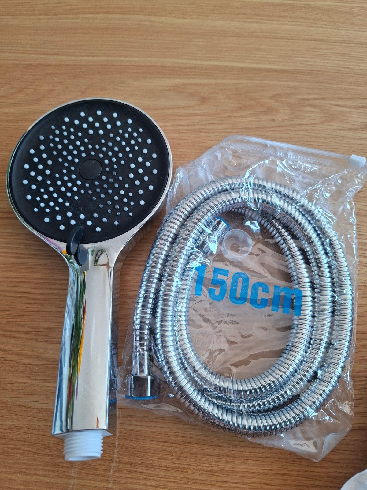 Douchekop met doucheslang 150cm - Nieuw, Ophalen of Verzenden, Zo goed als nieuw, Chroom, Douche