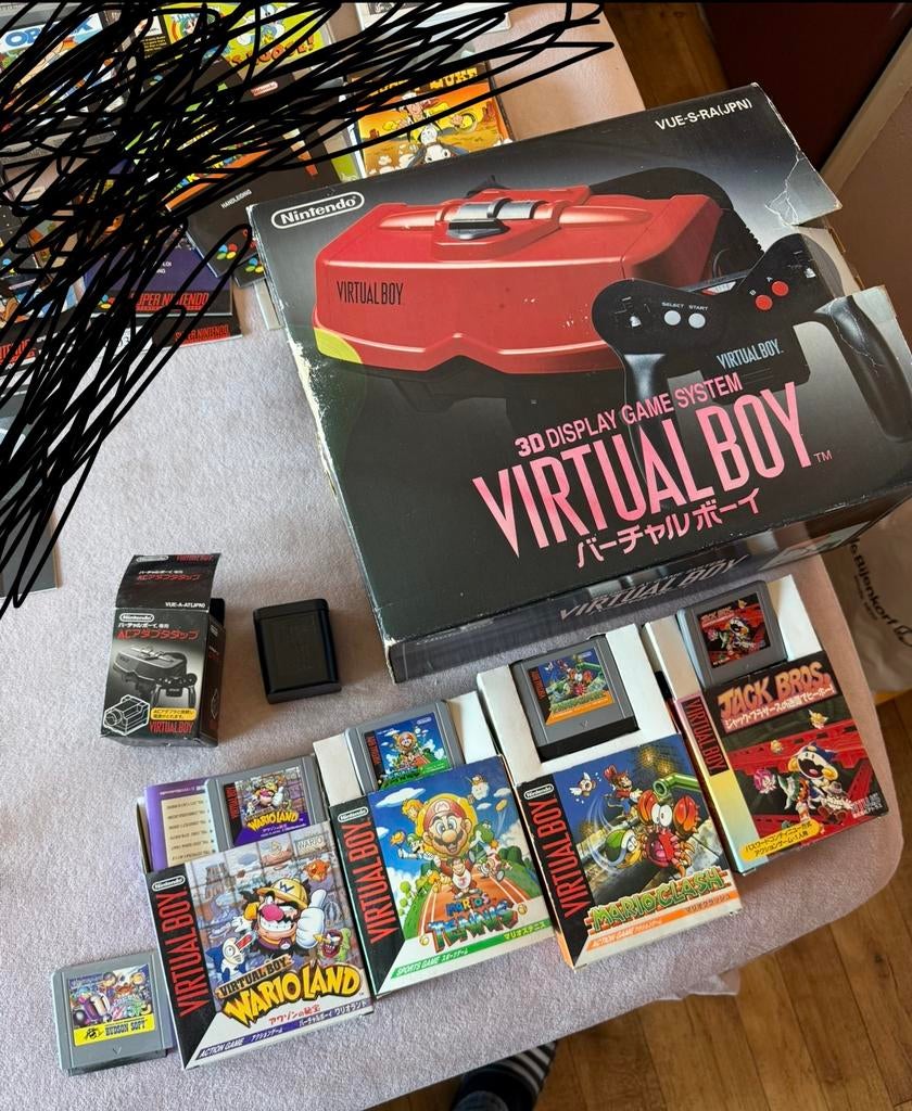 Nintendo Virtual Boy Complete Set - Werkt Perfect!, Spelcomputers en Games, Ophalen, Gebruikt