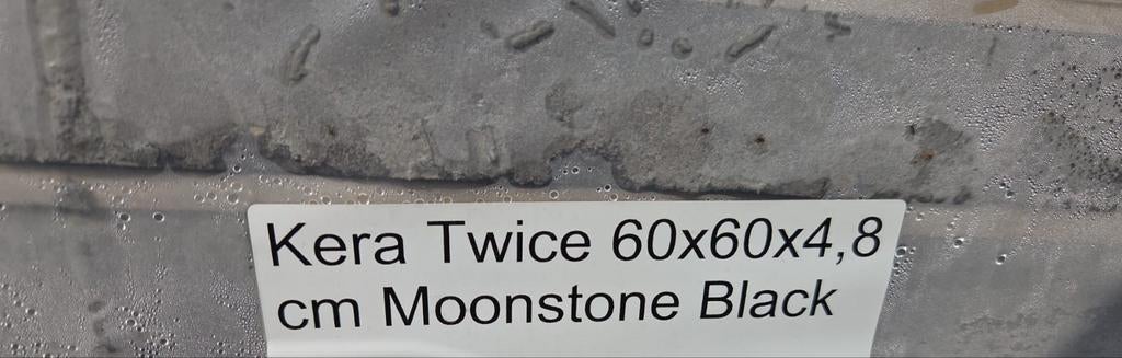 Tuintegels Moonstone Black 60x60 cm - Keramiek op beton, Ophalen, Nieuw, Keramiek, Terrastegels