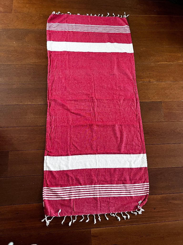 Hamamdoek, 80 x 180 cm *NIEUW*, Ophalen of Verzenden, Nieuw, Rood, Handdoek