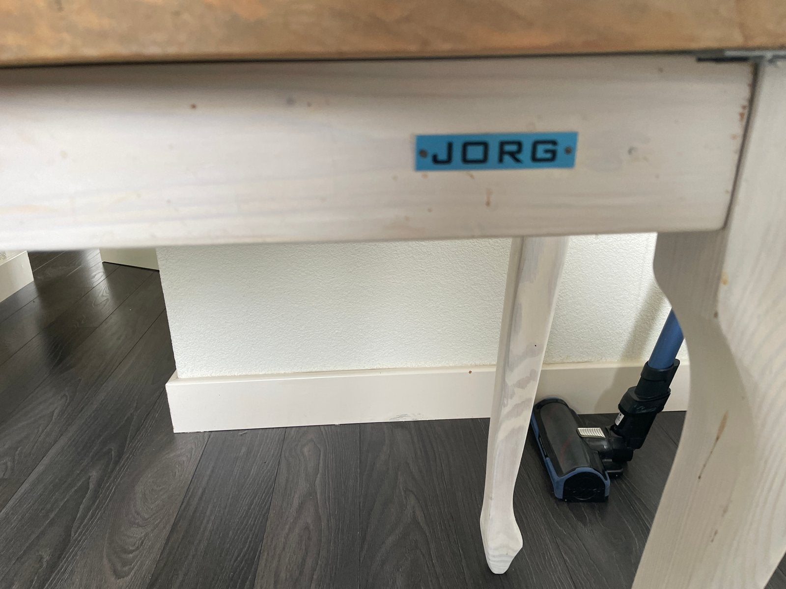 Jorg houten tafel met onderplank, Ophalen, Gebruikt, 100 tot 150 cm, Tot twee personen