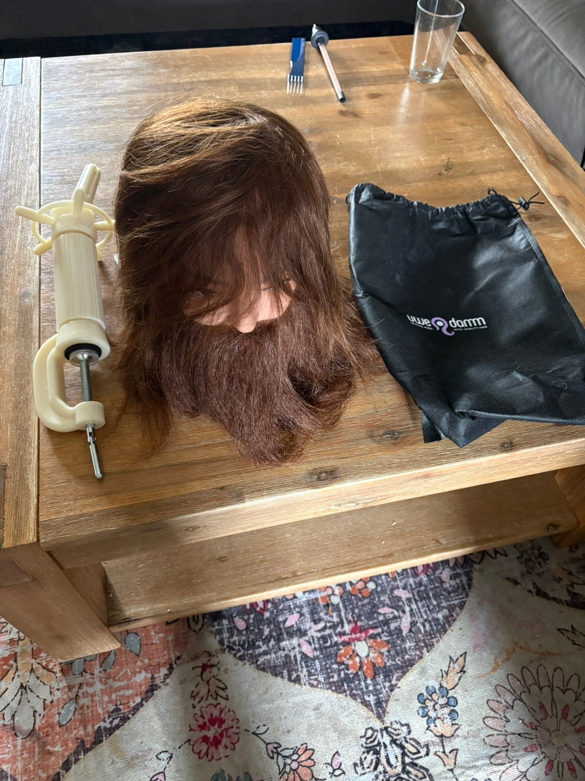 SPLINTERNIEUW Uwe Damm Mannelijk Oefenhoofd met Baard, Ophalen of Verzenden, Zo goed als nieuw, Pruik of Haarverlenging