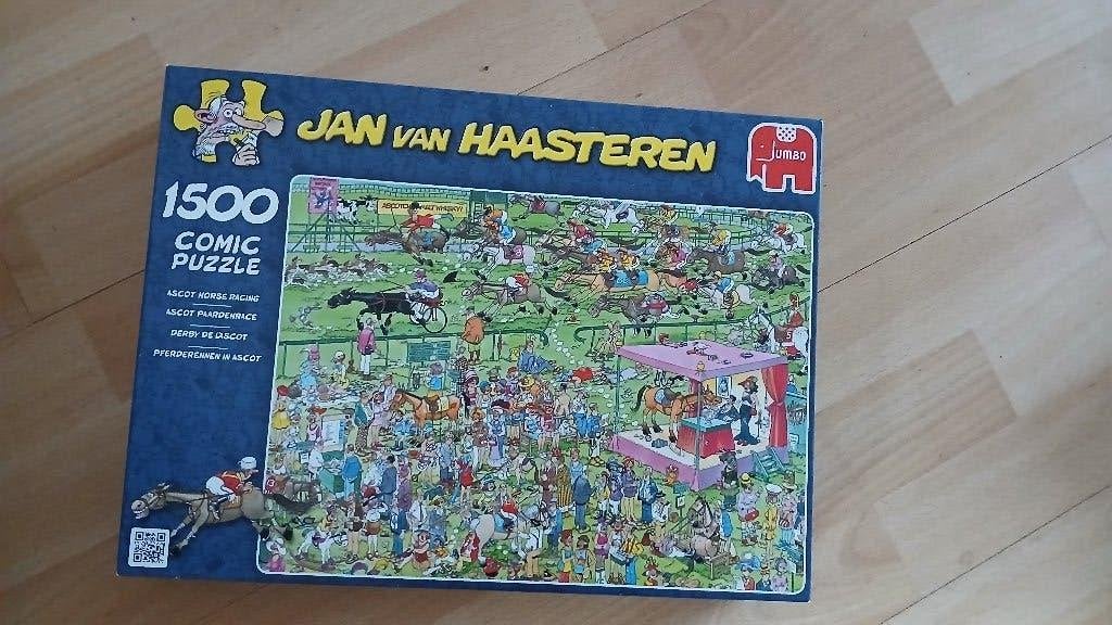 ASCOT HORSE PAARDENRACE JAN VAN HAASTEREN 1500 stukjes, Ophalen of Verzenden, 500 t/m 1500 stukjes, Zo goed als nieuw, Legpuzzel