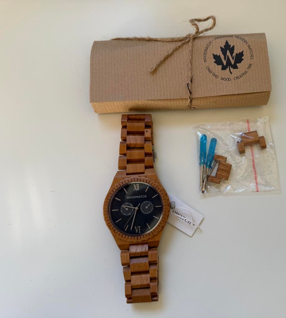WoodWatch houten horloge GRAND Collection nieuw ongedragen, Sieraden, Tassen en Uiterlijk, Horloges | Heren, Overige merken, Overige materialen