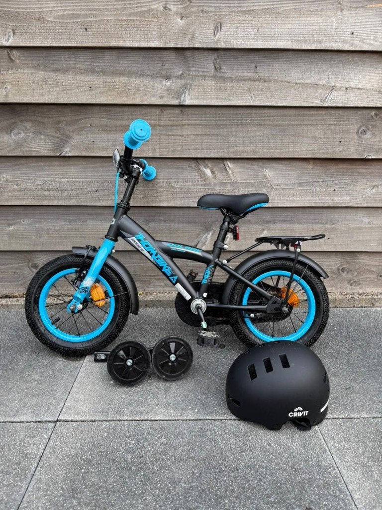 Volare Thombike Kinderfiets 12 inch – Stoere Jongensfiets, Ophalen, Terugtraprem, Zijwieltjes, Volare Thombike