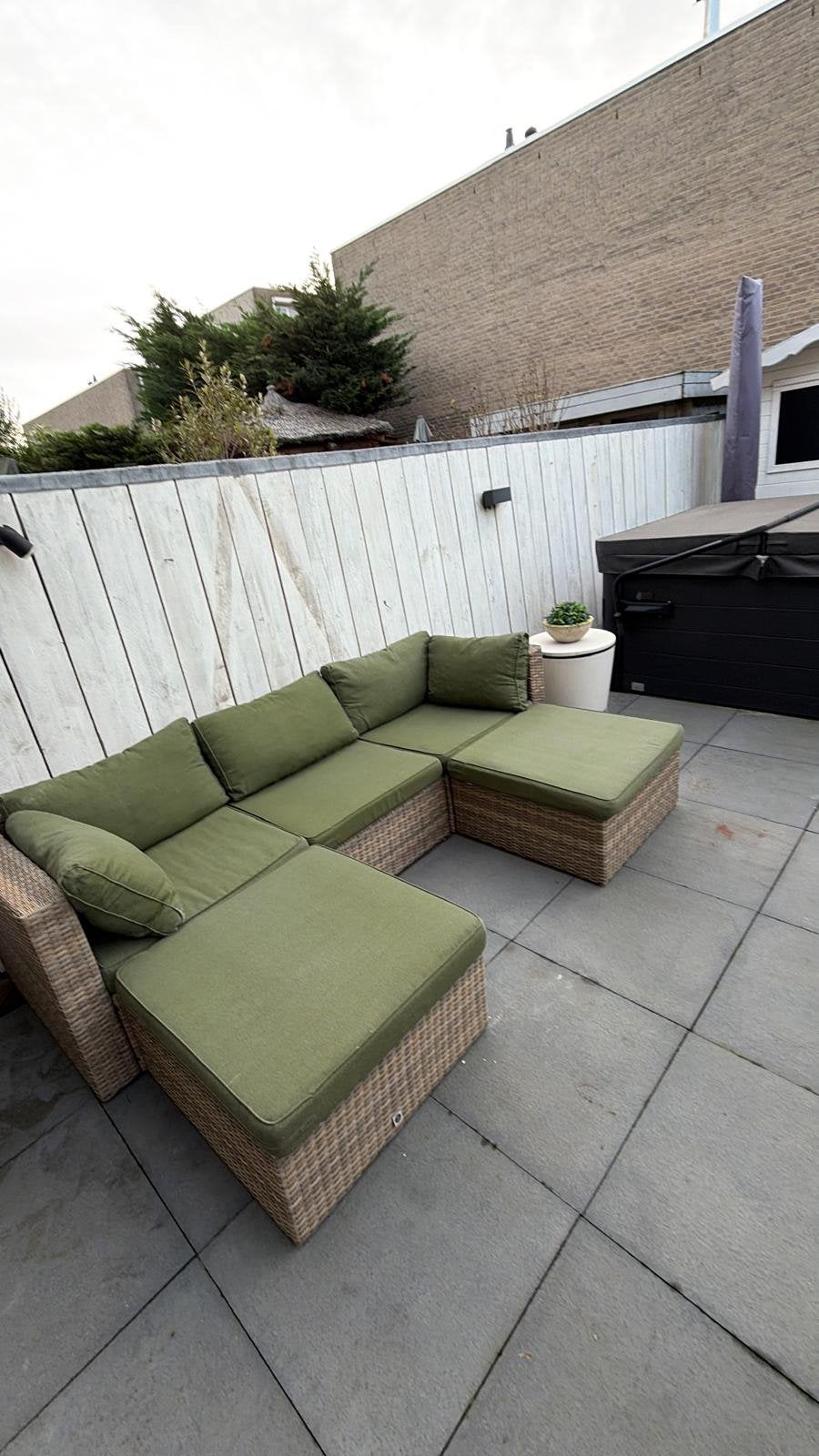 Super leuke Loungeset met kussens, Caravans en Kamperen, Ophalen of Verzenden, Zo goed als nieuw, Campingstoel