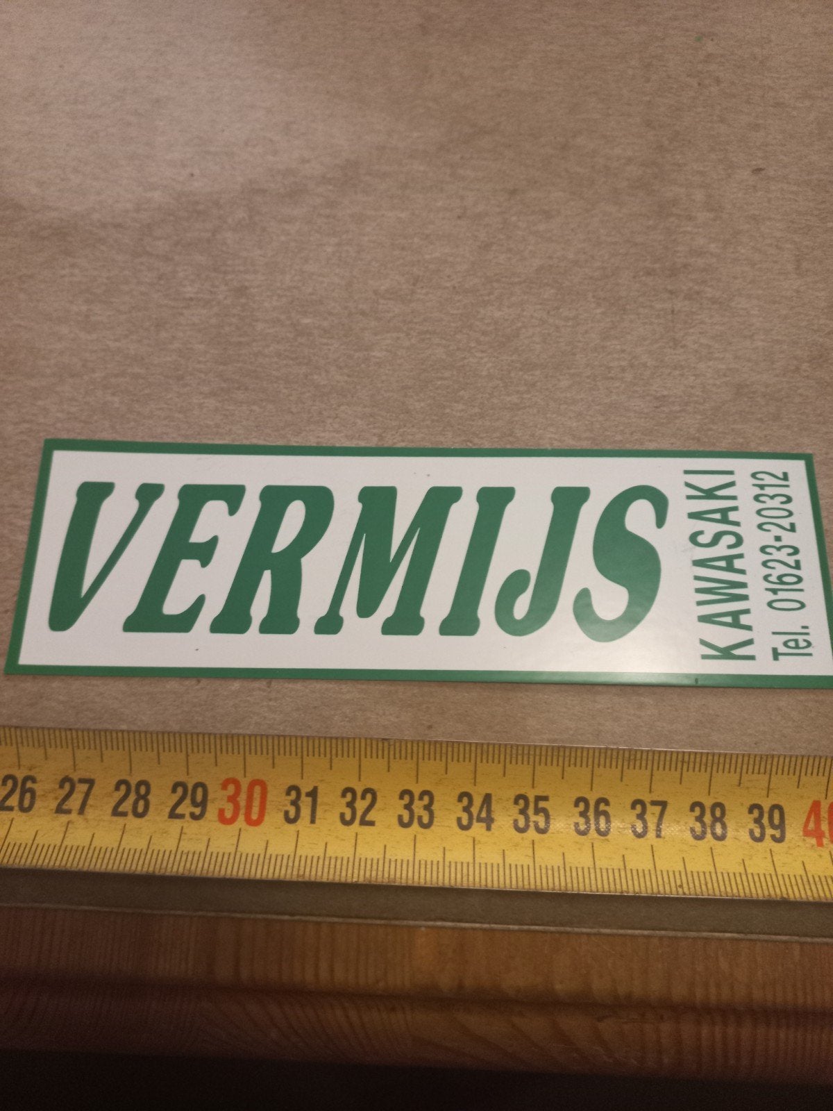 Vermijs Kawasaki sticker - Telefoonnummer 01623-20312, Verzamelen, Ophalen of Verzenden