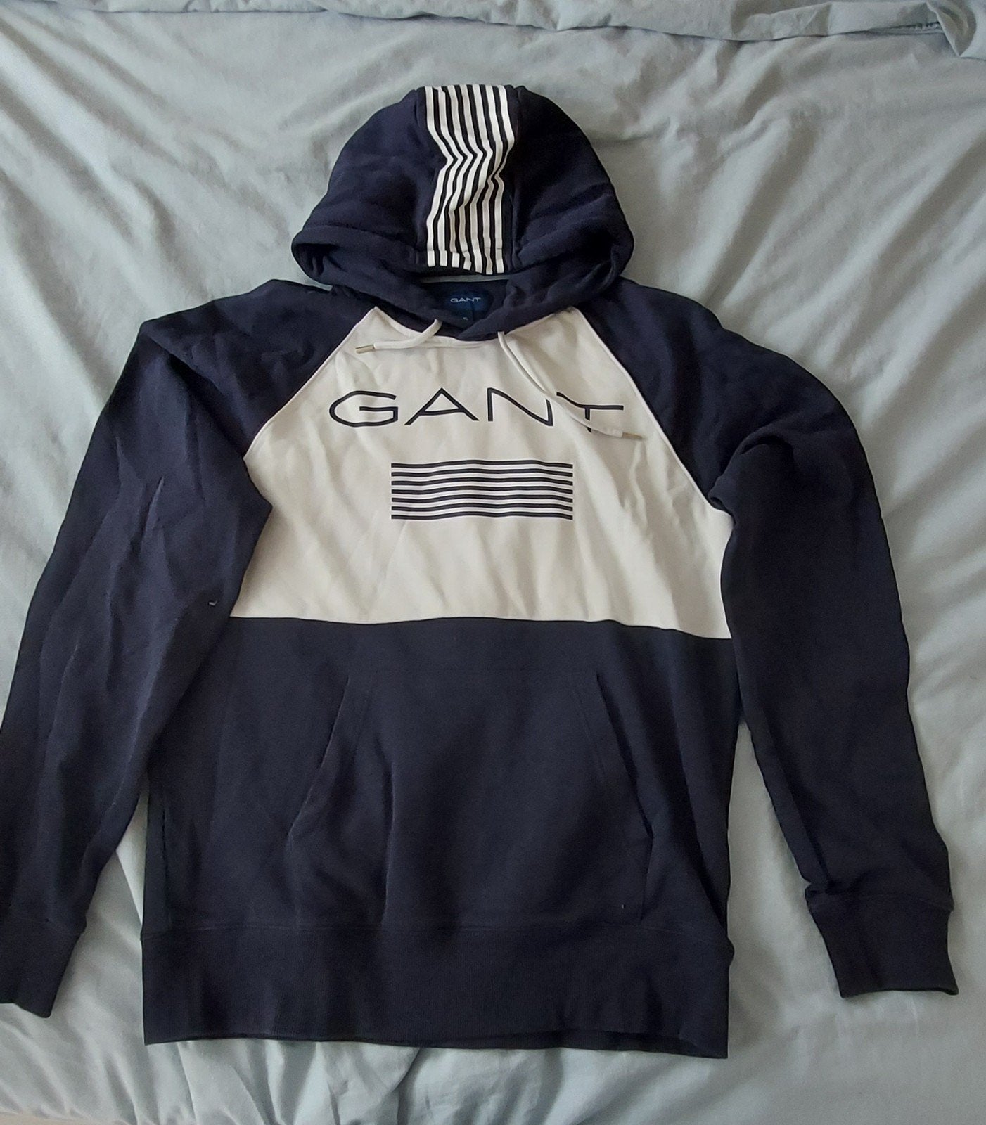 GANT HOODY XL donkerblauw/creme, Kleding | Heren, Truien en Vesten, Ophalen of Verzenden, Zo goed als nieuw, Blauw