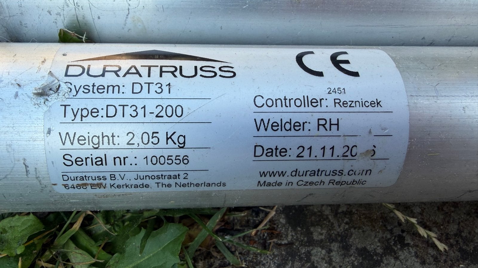 3x DURATRUSS DT31-200 Truss - 3 stuks van 2 meter, Ophalen, Gebruikt