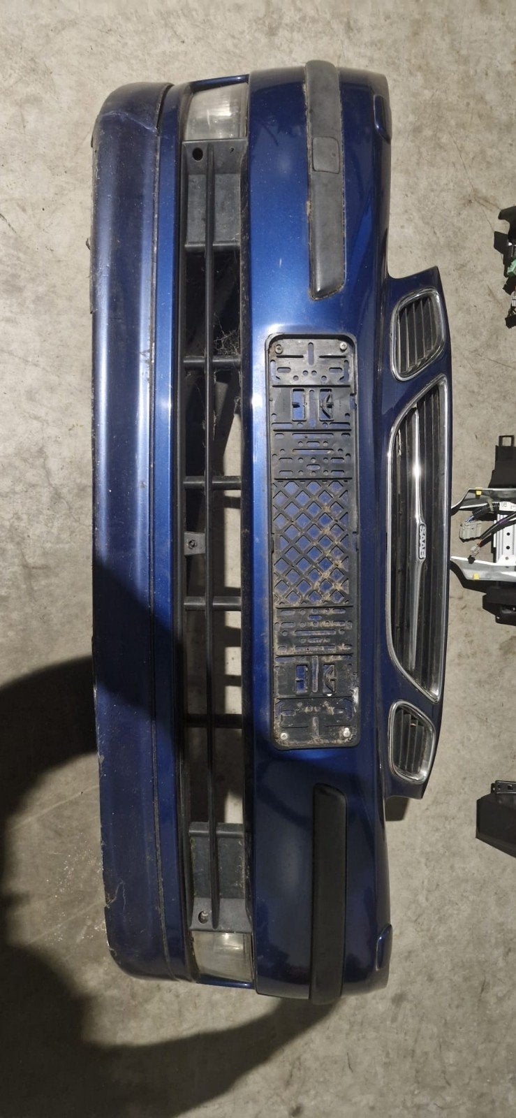 Bumper Saab 9-3 voorzijde blauw, Ophalen, Gebruikt