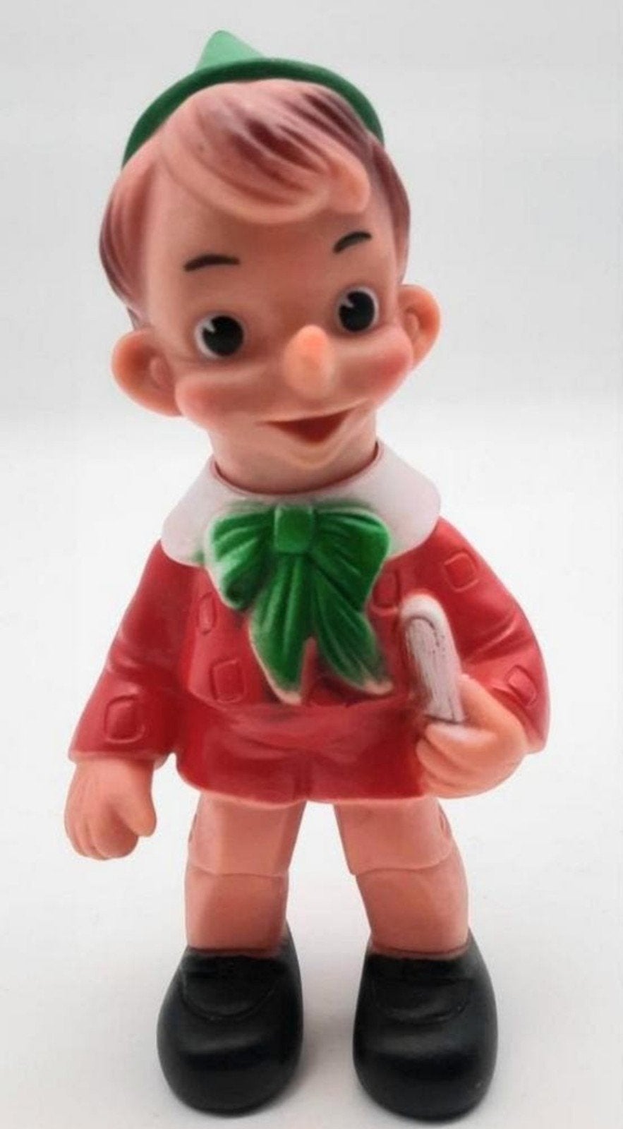 Vintage Pinokkio rubber piep figuur Walt Disney ca. 24cm, Ophalen of Verzenden, Peter Pan of Pinokkio, Zo goed als nieuw, Beeldje of Figuurtje