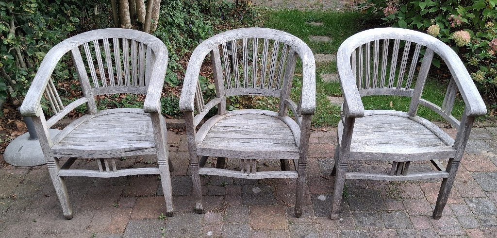 Teakhouten tuinstoelen 3 stuks