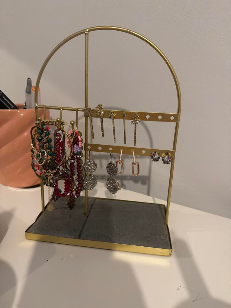 Gouden sieradenrekje, Sieraden, Tassen en Uiterlijk, Overige Accessoires, Ophalen, Gebruikt