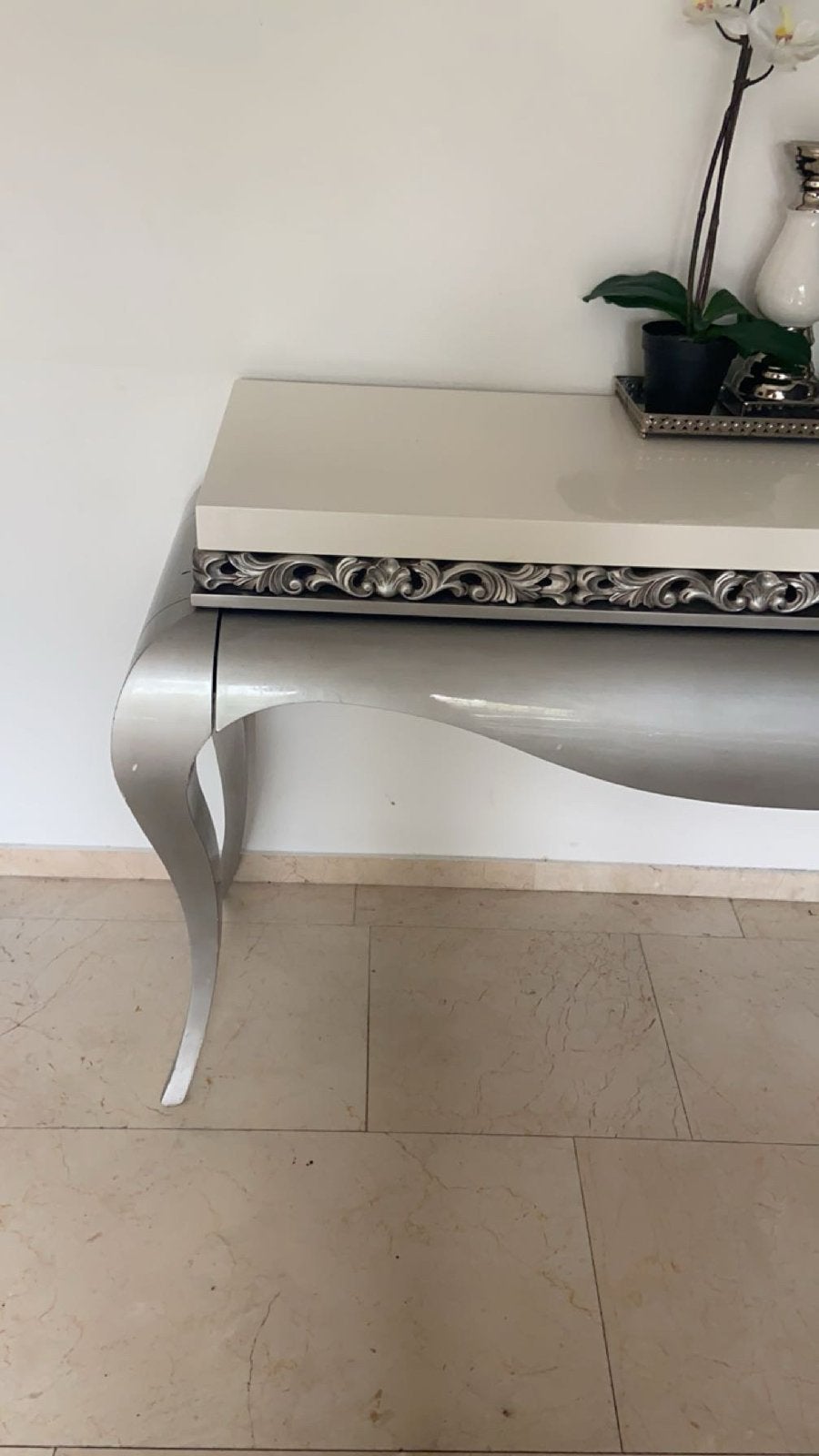 Barokstijl Console Tafel met Verborgen Lade, Ophalen of Verzenden, Gebruikt, Rechthoekig, Hout