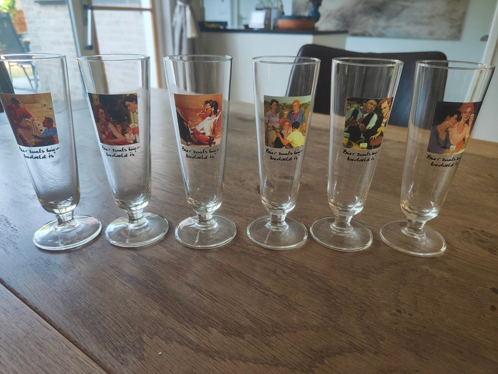 Complete set van 6 bierglazen vintage Heineken jaren 90, Ophalen of Verzenden, Meerkleurig, Overige merken, Glas