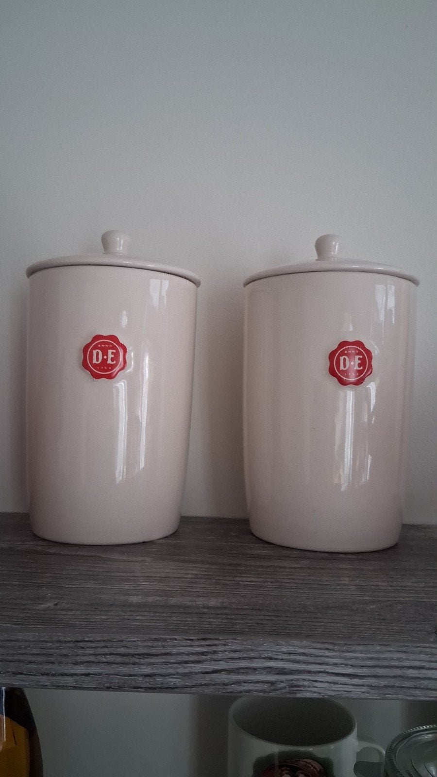 Vintage Douwe Egberts voorraadpotten - set van 2, Antiek en Kunst, Ophalen of Verzenden