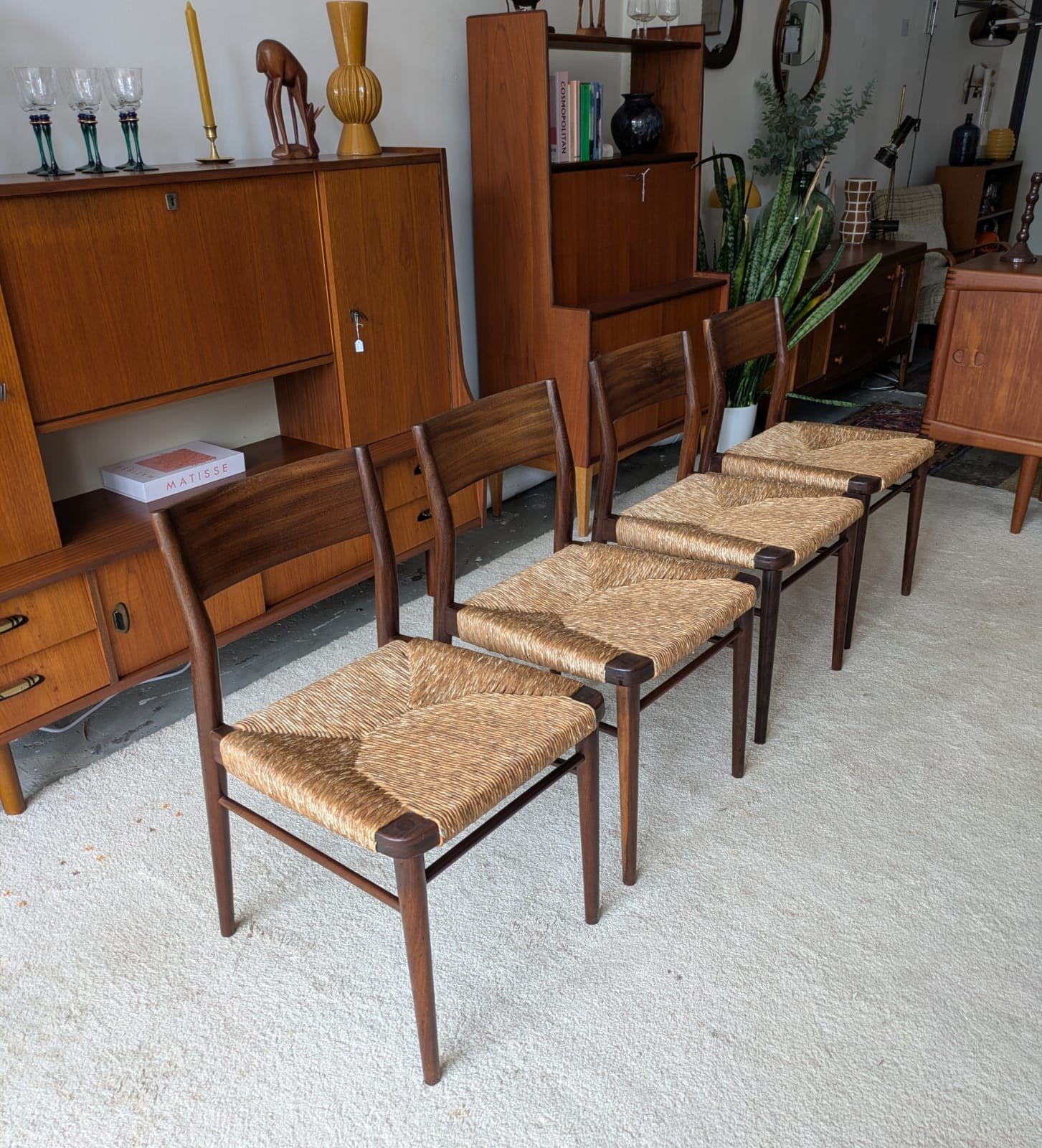 Vintage teakhouten, eetkamerstoelen,Georg Leowald , Wilkhahn, Ophalen