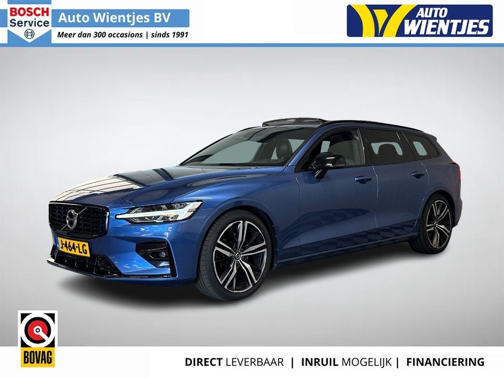 Volvo V60 2.0 B3 R-Design | Pano | Leer | Camera | Trekhaak, Auto's, Automaat, Euro 6, 1969 cc, Blauw