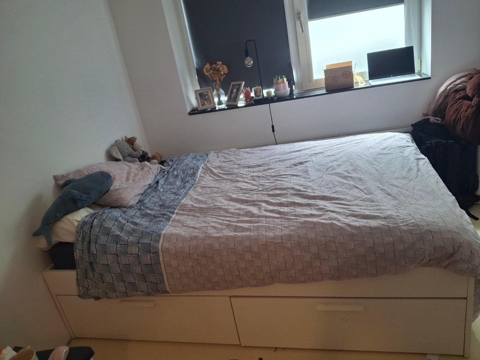 Ikea Brimnes bed, Ophalen, Gebruikt, Wit, Tweepersoons