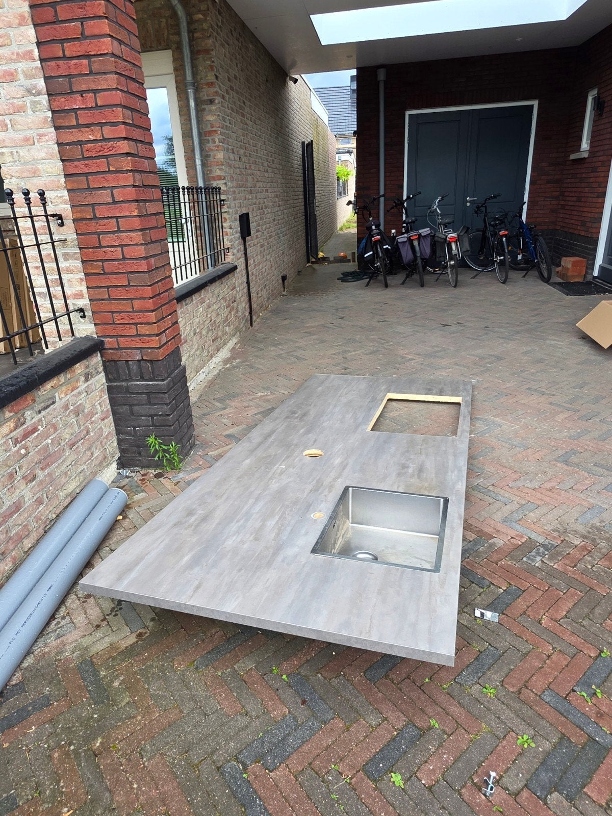 Gratis Keukenblad eiland en blad keukenkast, Huis en Inrichting, Keuken | Keukenelementen, Ophalen, Minder dan 100 cm
